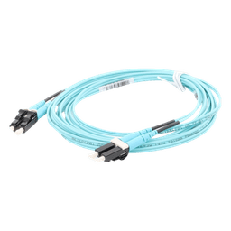 Jumper de Fibra Optica Multimodo 50/125 OM4, LC-LC Duplex, OFNR (Riser), Color Aqua, 3 Metros (9.84 Pies)