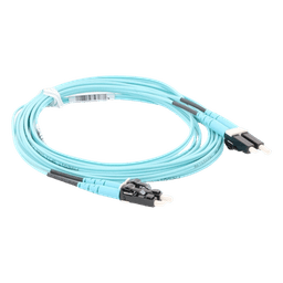 Jumper de Fibra Optica Multimodo 50/125 OM4, LC-LC Duplex, OFNR (Riser), Color Aqua, 3 Metros (9.84 Pies)