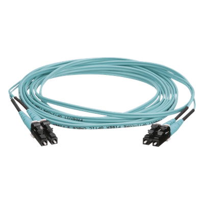 Jumper de Fibra Óptica / OM4 50/125 / LC-LC Dúplex / OFNR Riser / Aqua / 5 m (16.40 pies)