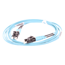 Jumper de Fibra Optica Multimodo 50/125 OM3, LC-LC Duplex, OFNR (Riser), Color Aqua, 2 Metros (6.56 Pies)