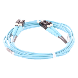 Jumper de Fibra Optica Multimodo 50/125 OM3, LC-LC Duplex, OFNR (Riser), Color Aqua, 2 Metros (6.56 Pies)