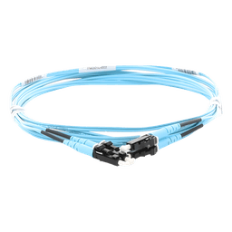 Jumper de Fibra Optica Multimodo 50/125 OM3, LC-LC Duplex, OFNR (Riser), Color Aqua, 3 Metros (9.84 Pies)