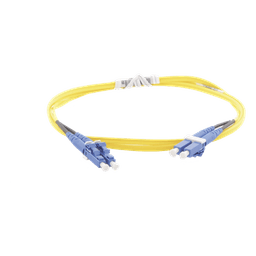 Jumper de Fibra Optica Monomodo 9/125 OS2, LC-LC Duplex, OFNR (Riser), Color Amarillo, 1 Metro (3.28 Pies)
