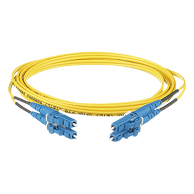 Jumper de Fibra Optica Monomodo 9/125 OS2, LC-LC Duplex, OFNR (Riser), Color Amarillo, 2 Metros (6.56 Pies)
