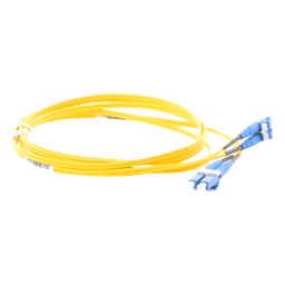 Jumper de Fibra Optica Monomodo 9/125 OS2, LC-LC Duplex, OFNR (Riser), Color Amarillo, 2 Metros (6.56 Pies)