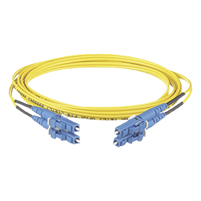 Jumper de Fibra Optica Monomodo 9/125 OS2, LC-LC Duplex, OFNR (Riser), Color Amarillo, 7 Metros (22.97 Pies)