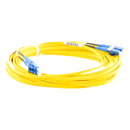 Jumper de Fibra Optica Monomodo 9/125 OS2, LC-LC Duplex, OFNR (Riser), Color Amarillo, 10 Metros (32.81 Pies)