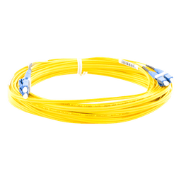 Jumper de Fibra Optica Monomodo 9/125 OS2, LC-LC Duplex, OFNR (Riser), Color Amarillo, 10 Metros (32.81 Pies)