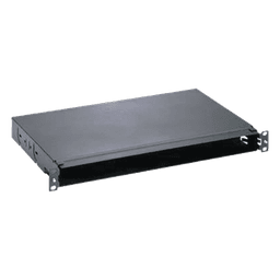 Panel de Distribución de Fibra Óptica, Acepta 4 Casetes QuickNet o Placas FAP/FMP con Panel CFAPPBL1 (No Incluido), Bandeja Fija, Hasta 96 Fibras, Color Negro, 1UR