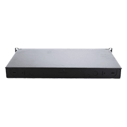 Panel de Distribución de Fibra Óptica, Acepta 4 Casetes QuickNet o Placas FAP/FMP con Panel CFAPPBL1 (No Incluido), Bandeja Fija, Hasta 96 Fibras, Color Negro, 1UR