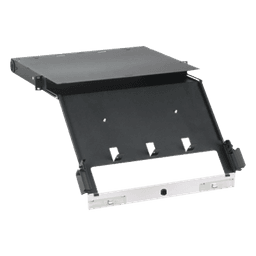 Panel de Distribución de Fibra Óptica, Acepta 4 Placas FAP o FMP, Bandeja Deslizable e Inclinable Hacia Abajo, Hasta 96 Fibras, Color Negro, 1UR