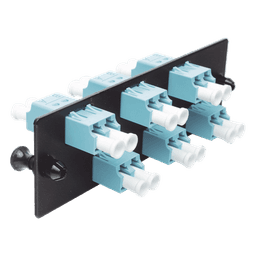 Placa Acopladora de Fibra Optica FAP, Con 6 Conectores LC Duplex (12 Fibras), Para Fibra Multimodo OM3/OM4, Color Aqua