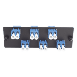 Placa Acopladora de Fibra Óptica FAP, con 6 Conectores LC Duplex (12 Fibras), para Fibra Monomodo OS1/OS2, Color Azul