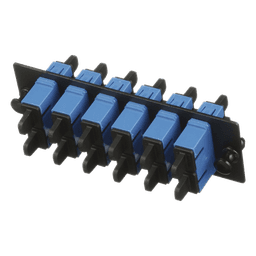 Placa Acopladora de Fibra Optica FAP, Con 6 Conectores SC Duplex (12 Fibras), Para Fibra Monomodo OS1/OS2, Color Azul
