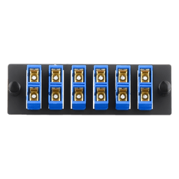 Placa Acopladora de Fibra Optica FAP, Con 6 Conectores SC Duplex (12 Fibras), Para Fibra Monomodo OS1/OS2, Color Azul
