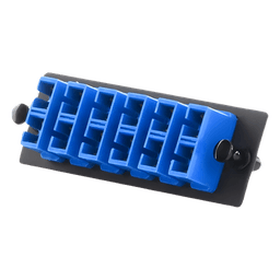 Placa Acopladora de Fibra Optica FAP, Con 6 Conectores SC Duplex (12 Fibras), Para Fibra Monomodo OS1/OS2, Color Azul