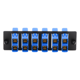 Placa Acopladora de Fibra Optica FAP, Con 6 Conectores SC Duplex (12 Fibras), Para Fibra Monomodo OS1/OS2, Color Azul
