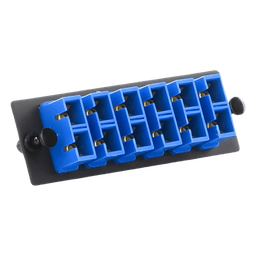 Placa Acopladora de Fibra Optica FAP, Con 6 Conectores SC Duplex (12 Fibras), Para Fibra Monomodo OS1/OS2, Color Azul