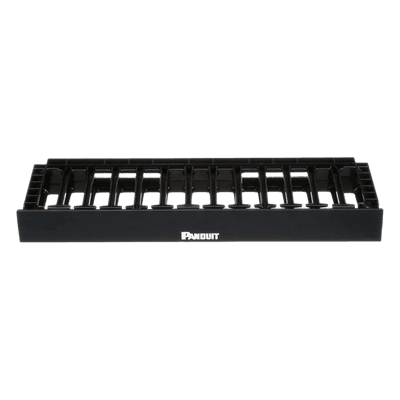 Organizador de Cables Horizontal / Alta Densidad / 1UR / 19in / Frontal Único / ABS
