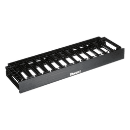 Organizador de Cables Horizontal / Alta Densidad / 1UR / 19in / Frontal Único / ABS