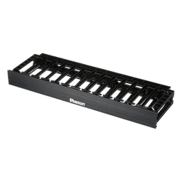 Organizador de Cables Horizontal / Alta Densidad / 1UR / 19in / Frontal Único / ABS