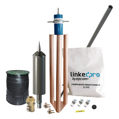 Kit Pararrayo PDC Flash Captor, Avance de Cebado:15 µs. Diámetro de Protección Máx: 70 m. Incluye Electrodo y Accesorios p/Torre. 