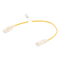 Cable de Parcheo Slim UTP Cat6 - 30 cm (11.81 Pulgadas) Amarillo Diámetro Reducido (28 AWG)