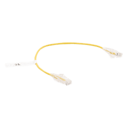 Cable de Parcheo Slim UTP Cat6 - 30 cm (11.81 Pulgadas) Amarillo Diámetro Reducido (28 AWG)