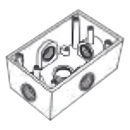 Caja Condulet FS de 3/4" (19.05 mm ) con cinco bocas a prueba de intemperie.