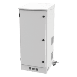 Gabinete de Piso para Exterior con Ventiladores y Termostato con Rack de 19" de 16 U + Espacio para Baterías, Se envía el Gabinete Armado.
