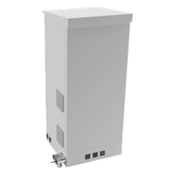 Gabinete de Piso para Exterior con Ventiladores y Termostato con Rack de 19" de 16 U + Espacio para Baterías, Se envía el Gabinete Armado.