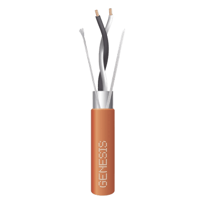Cable de Comunicación / 1 Par / 18 AWG / Cobre 100% / Blindado Trenzado / PVC Plenum / 305 m (1000 ft) / Naranja