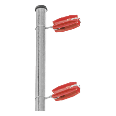 Aislador de Esquina Rojo para Cercos Eléctricos / 18 kV / Resinas Vírgenes / Resistencia 7.5-10.2 kg / Anti UV / 66 mm x 31.6 mm