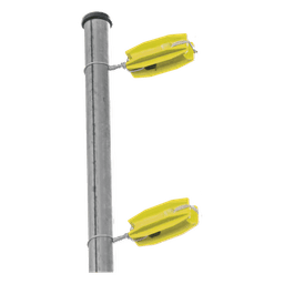 Aislador de Esquina Amarillo para Cercos Eléctricos / 18 kV / Resinas Vírgenes / Resistencia 7.5-10.2 kg / Anti UV / 66 mm x 31.6 mm