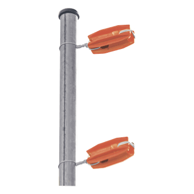Aislador de Esquina Naranja para Cercos Eléctricos / 18 kV / Resinas Vírgenes / Resistencia 7.5-10.2 kg / Anti UV / 66 mm x 31.6 mm