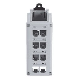 Panel de Parcheo Modular para Cobre, de Instalación en Riel DIN Estándar de 35 mm (1.38 pulgadas), 8 Puertos Mini-Com, Color Gris
