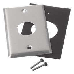Placa de Pared IndustrialNet?, Para 1 Conector Industrial, de Acero Inoxidable