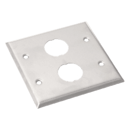 Placa de Pared Doble IndustrialNet?, Para 2 Conectores Industriales, de Acero Inoxidable
