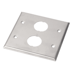 Placa de Pared Doble IndustrialNet?, Para 2 Conectores Industriales, de Acero Inoxidable