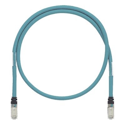 Patch Cord Industrial Cat6A / SF/UTP Blindado / 26 AWG / 600V / 60 cm (1.97 ft) / Aqua