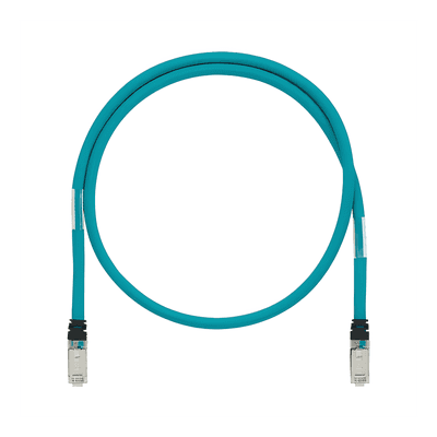 Patch Cord Cat6A de Grado Industrial 600V, Blindado SF/UTP, Calibre 26 AWG, Color Aqua, 3 Metros (9.84 Pies)