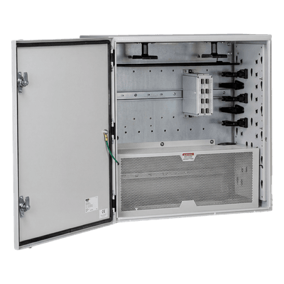 Gabinete de Zona de Red / IP66 / UL 4/12/4X / Acero 610 x 295 x 610 mm (24 x 11.6 x 24 in) / Rieles DIN / Puerta Reversible