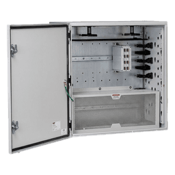 Gabinete de Zona de Red / IP66 / UL 4/12/4X / Acero 610 x 295 x 610 mm (24 x 11.6 x 24 in) / Rieles DIN / Puerta Reversible