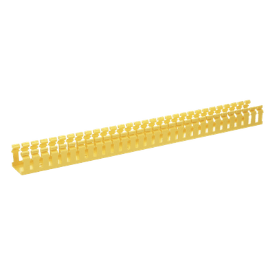 Canaleta Ranurada de PVC sin Tapa, Tipo H (Tapa Abisagrada), 2 in de Ancho, 2 in de Alto y 1828.8 mm de Largo, Color Amarillo