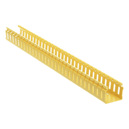Canaleta Ranurada de PVC sin Tapa, Tipo H (Tapa Abisagrada), 2 in de Ancho, 2 in de Alto y 1828.8 mm de Largo, Color Amarillo