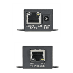 Extensor PoE/PoE+ / 10/100 Mbps / Alcance 610 m (2000 ft) / Cat5e o Cat6 / IEEE 802.3af/at / -40°C a 70°C