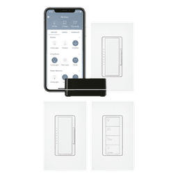 Kit de Inicio para Control Inteligente de Iluminación / Hasta 100 Dispositivos Inalámbricos / Control por App iOS y Android / Compatible con Alexa y Google Assistant / Comunicación RF Clear Connect / Incluye 2 Atenuadores, Control Pico y Placas de Pared