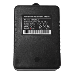 Transformador / 16 VCA / 40 VA / 120 VCA Entrada / -10°C a 45°C / 102.5 x 68 x 58 mm