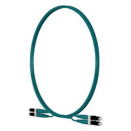 Jumper de Fibra Optica Multimodo 50/125 OM4, LC-LC Duplex, LSZH, Color Aqua, 2 Metros (6.56 Pies)