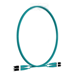 Jumper de Fibra Optica Multimodo 50/125 OM4, LC-LC Duplex, LSZH, Color Aqua, 2 Metros (6.56 Pies)